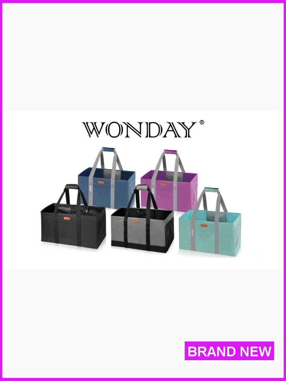 Extra Large Foldable Grocery Tote Bag with Handles - Reusable Shopping Tote for - Picture 7 of 7